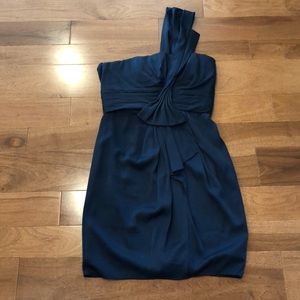 BcBG cocktail dress- Navy, one strap